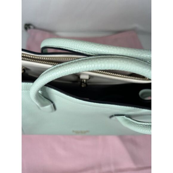 New Kate Spade Knott Pebble Leather Large Satchel Chrystal Blue / Dust bag - Picture 11 of 16